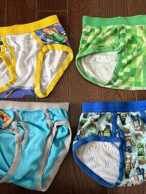 MINECRAFT BOYS' SIZE 8 PACK 100% COMBED COTTON BRIEF UNDERWEAR